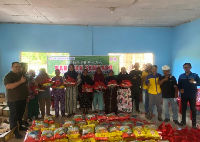 PT. Air Kampar Grup berkolaborasi dengan Aliansi Birandang Menggugat salurkan CSR Sembako Tebar Kasih kepada warga terdampak