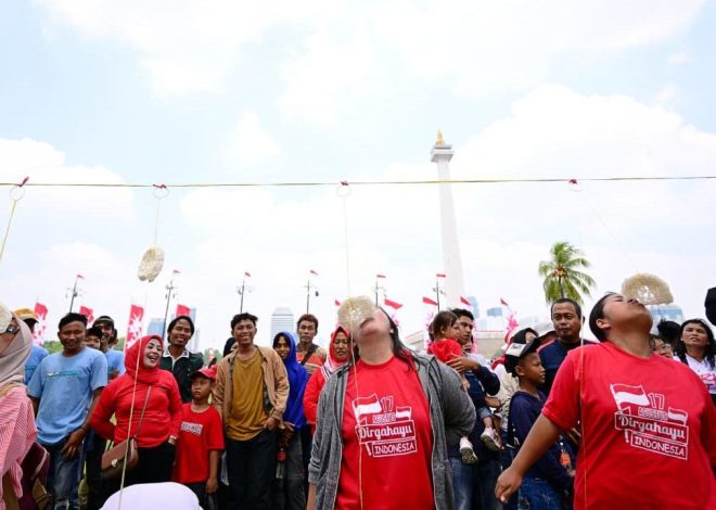 Ribuan Warga Meriahkan HUT RI ke-80 di Monas dengan Lomba Rakyat & Hiburan Gratis