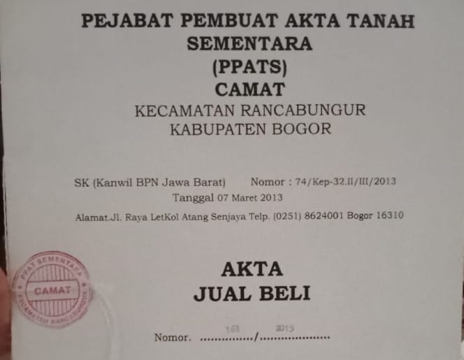 Dugaan Permainan Tanah Di Kecamatan Rancabungur, Warga Desak Camat Tepati Janji