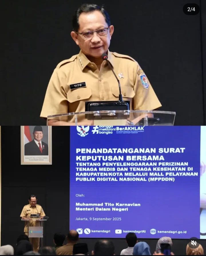 Mendagri Tito Karnavian Teken SKB Perizinan Tenaga Medis dan Kesehatan Lewat MPP Digital Nasional