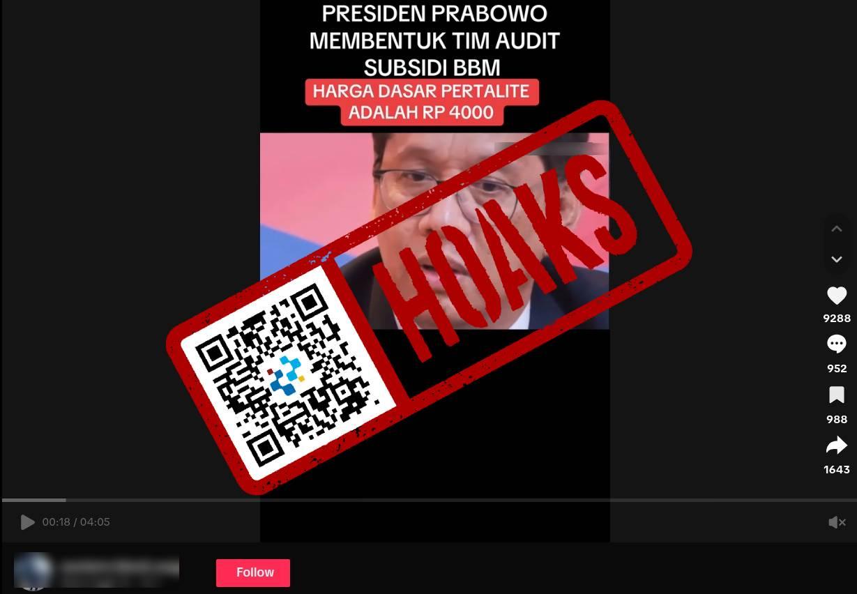 Kemenkeu Klarifikasi Hoaks Harga Pertalite Rp4.000 per Liter