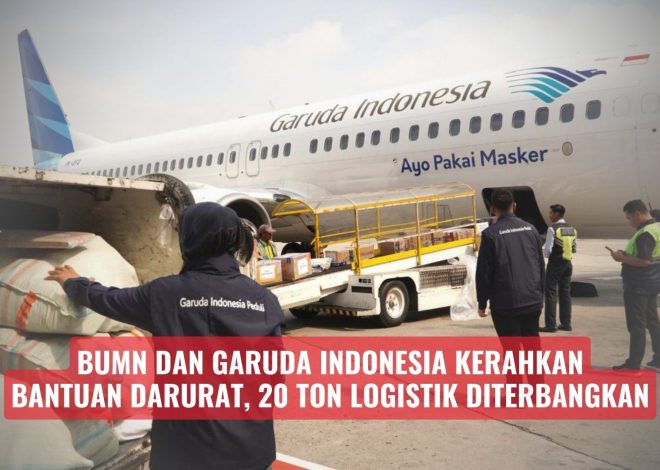 BUMN dan Garuda Indonesia Kerahkan Bantuan Darurat, 20 Ton Logistik Diterbangkan