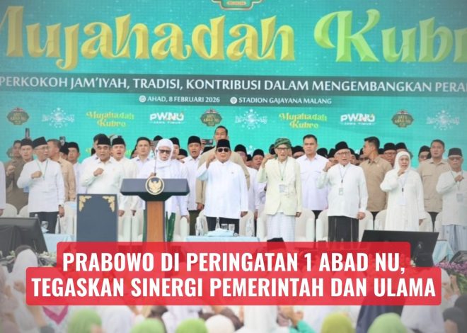 Prabowo di Peringatan 1 Abad NU, Tegaskan Sinergi Pemerintah dan Ulama