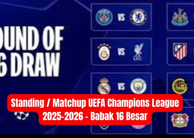Standing / Matchup UEFA Champions League 2025-2026 – Babak 16 Besar