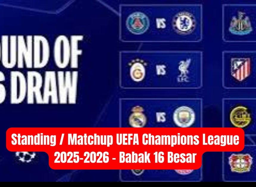 Standing / Matchup UEFA Champions League 2025-2026 – Babak 16 Besar