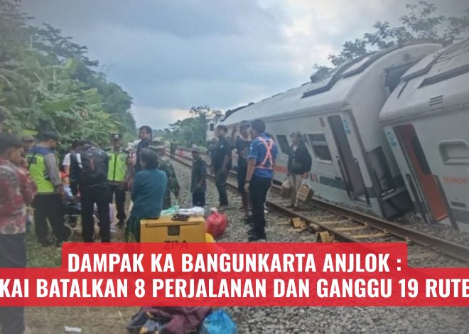 Dampak KA Bangunkarta Anjlok: KAI Batalkan 8 Perjalanan dan Ganggu 19 Rute