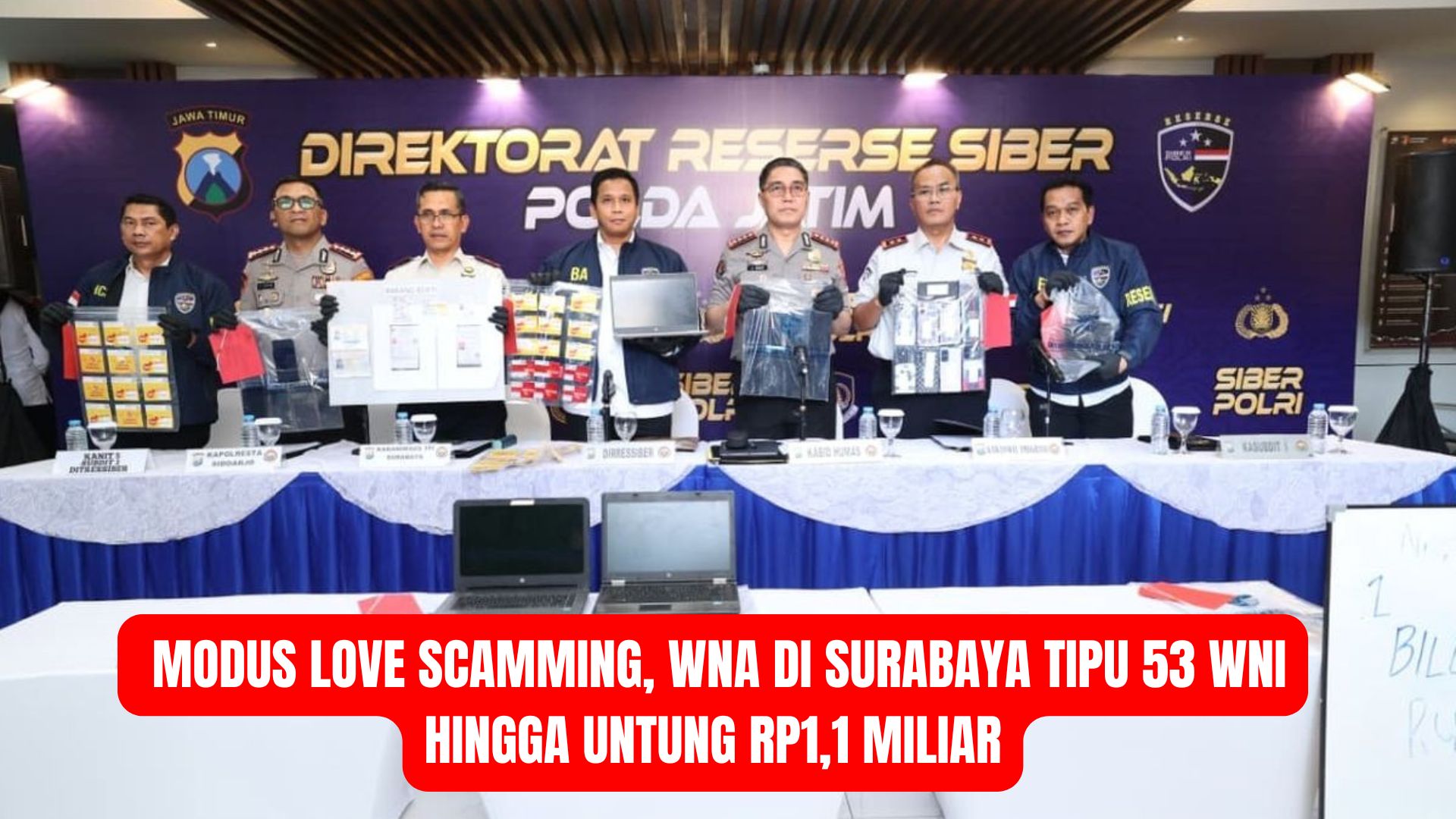 Modus Love Scamming, WNA di Surabaya Tipu 53 WNI hingga Untung Rp1,1 Miliar