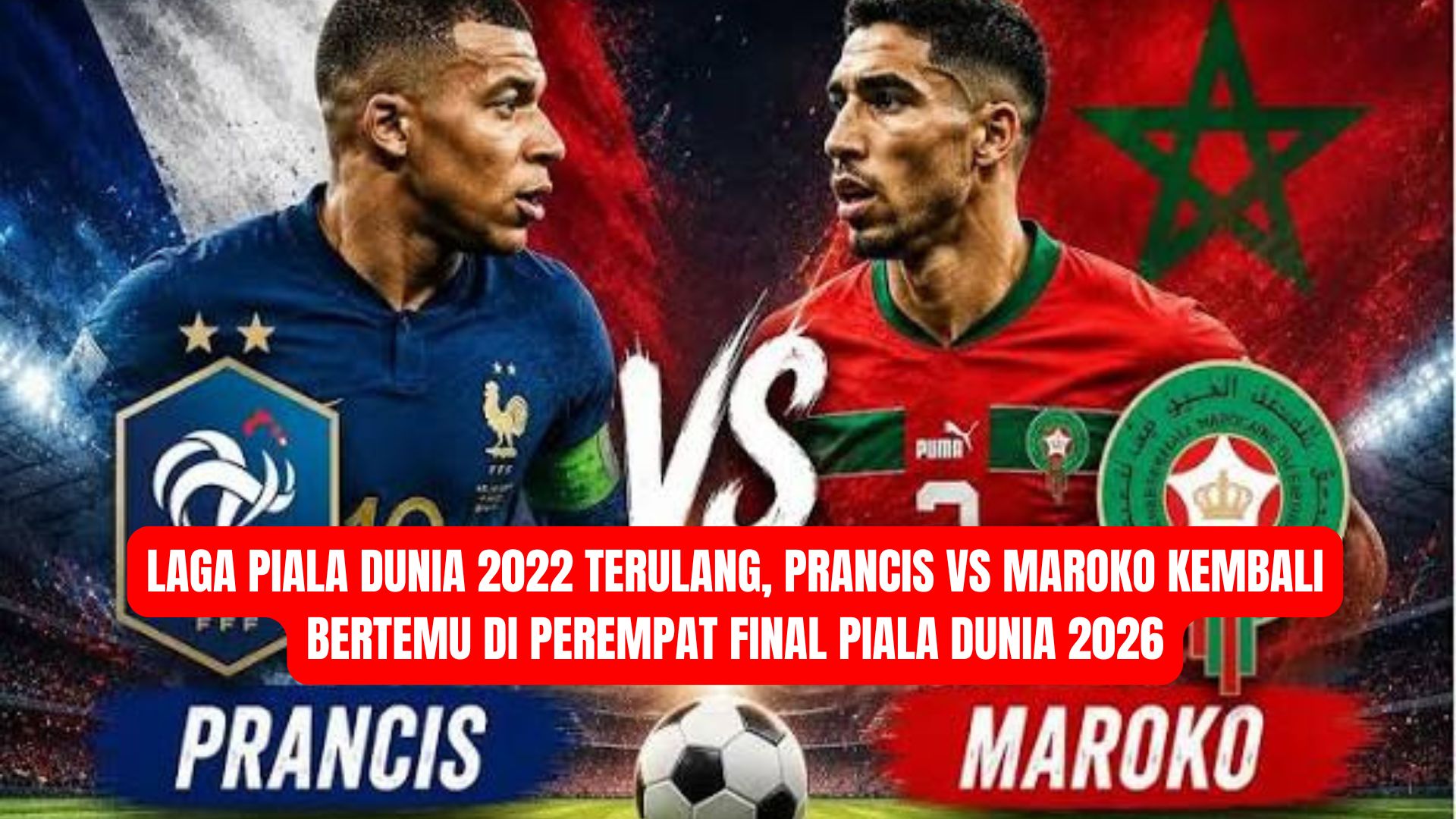 Laga Piala Dunia 2022 Terulang, Prancis vs Maroko Kembali Bertemu di Perempat Final Piala Dunia 2026