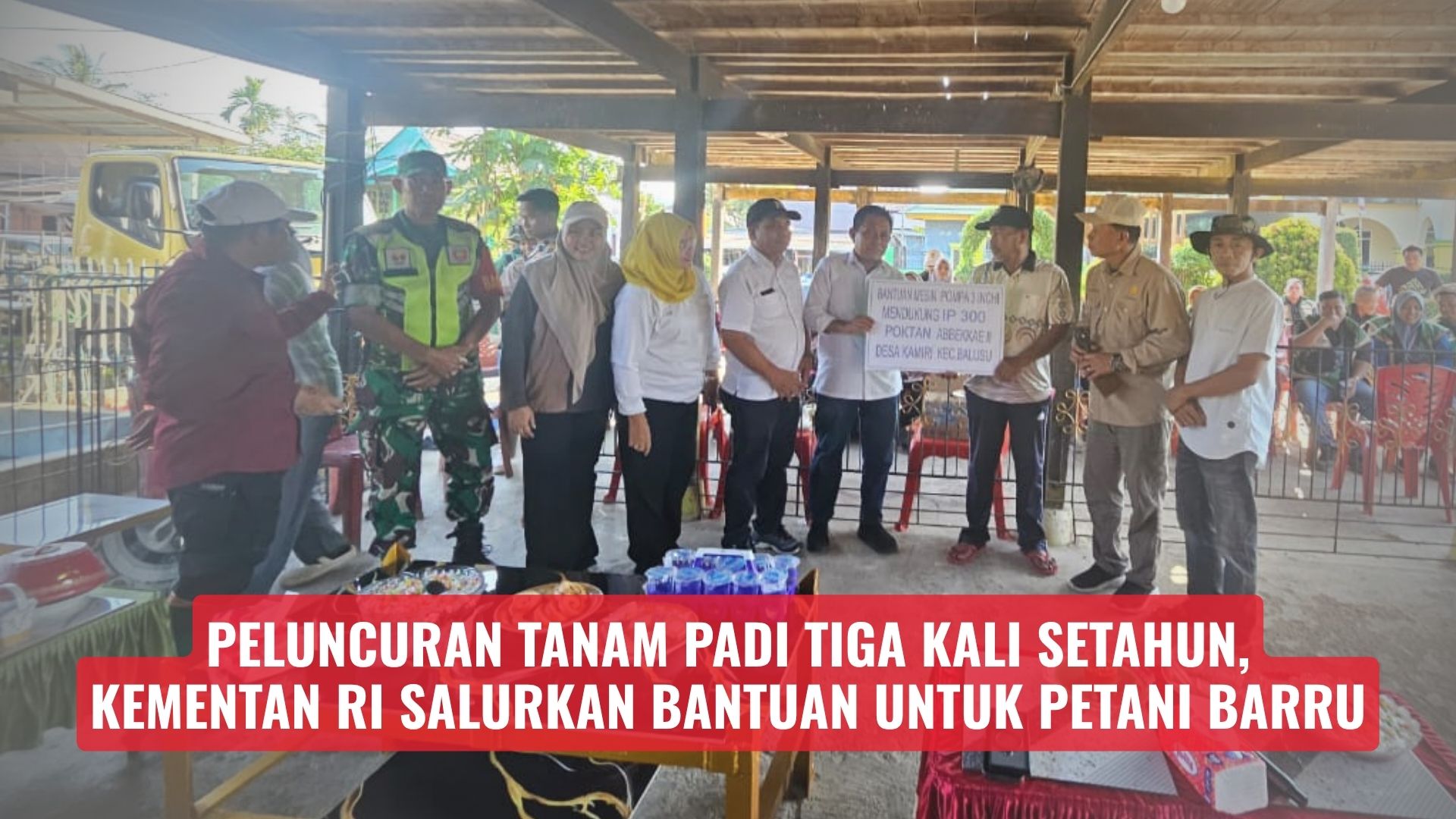 Peluncuran Tanam Padi Tiga Kali Setahun, Kementan RI Salurkan Bantuan untuk Petani Barru