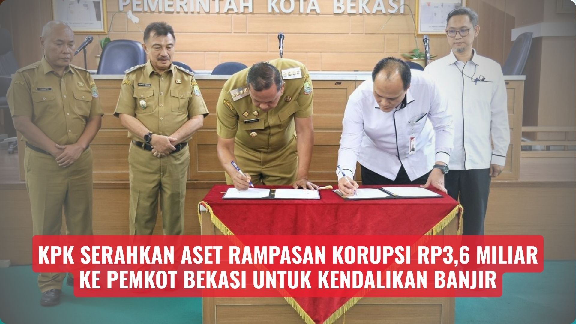 KPK Serahkan Aset Rampasan Korupsi Rp3,6 Miliar ke Pemkot Bekasi untuk Kendalikan Banjir