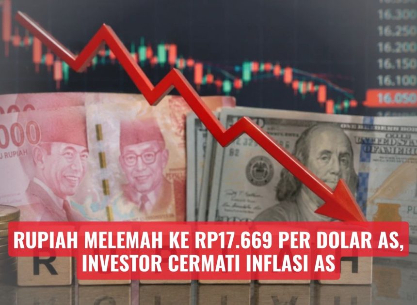 Rupiah Melemah ke Rp17.669 per Dolar AS, Investor Cermati Inflasi AS